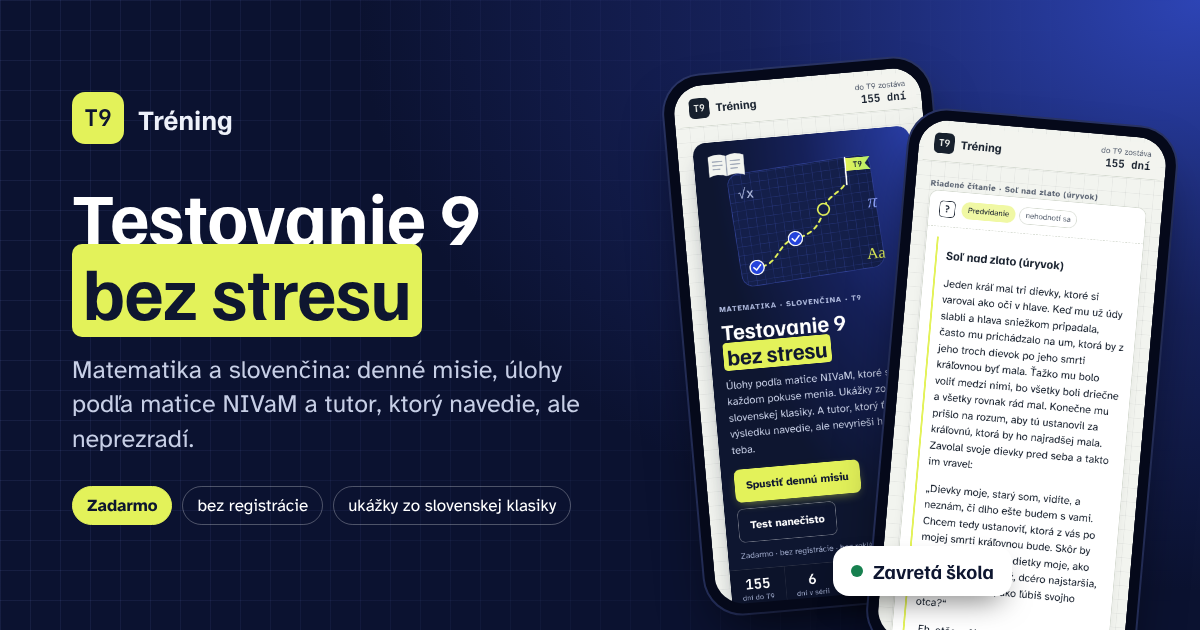 T9 Tréning: Testovanie 9 bez stresu